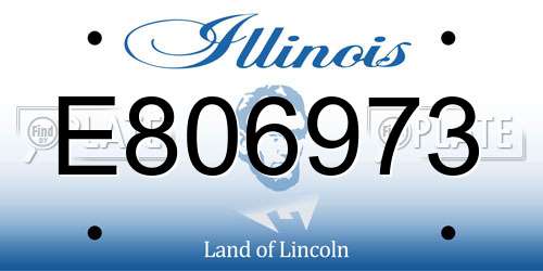 E806973 Illinois License Plate