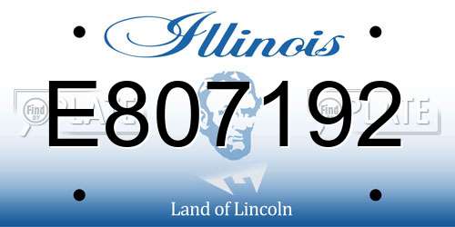 E807192 Illinois License Plate