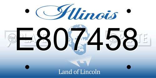 E807458 Illinois License Plate