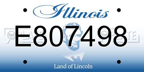 E807498 Illinois License Plate