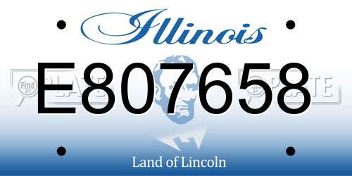 E807658 Illinois License Plate