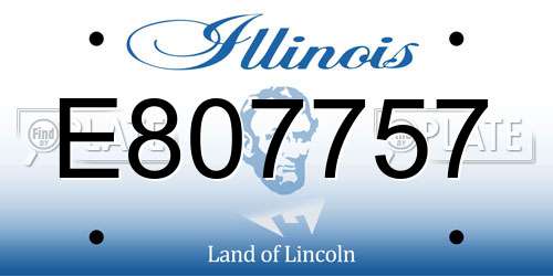 E807757 Illinois License Plate