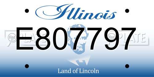E807797 Illinois License Plate