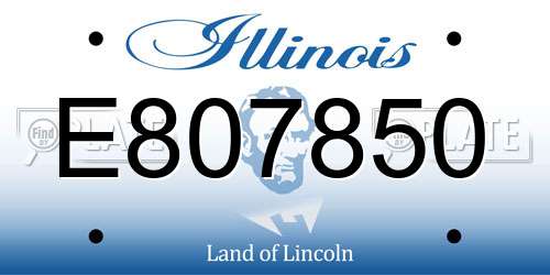 E807850 Illinois License Plate