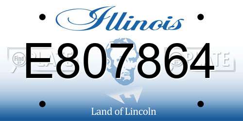 E807864 Illinois License Plate