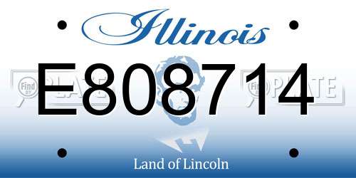 E808714 Illinois License Plate
