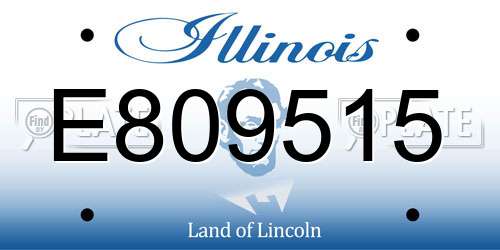 E809515 Illinois License Plate