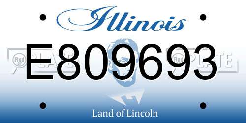 E809693 Illinois License Plate