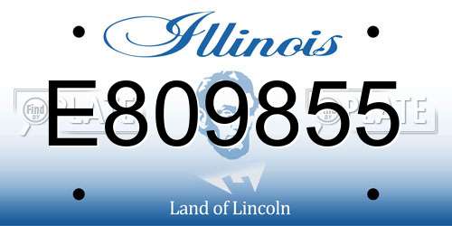 E809855 Illinois License Plate