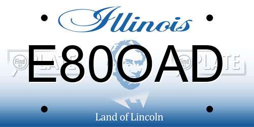 E80OAD Illinois License Plate