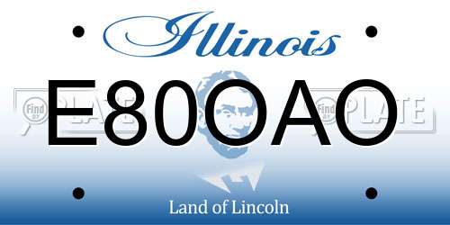 E80OAO Illinois License Plate