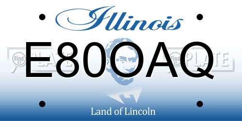 E80OAQ Illinois License Plate