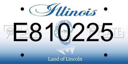 E810225 Illinois License Plate