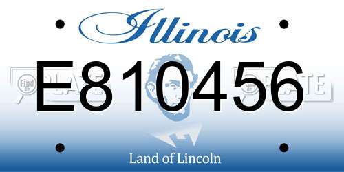 E810456 Illinois License Plate