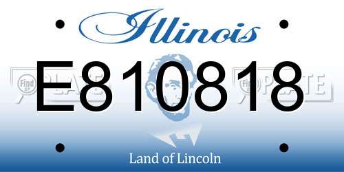 E810818 Illinois License Plate