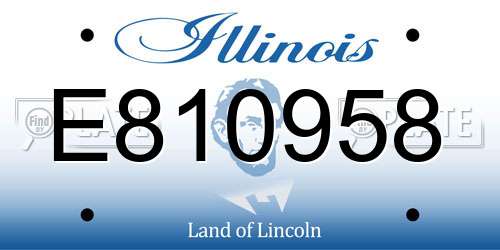 E810958 Illinois License Plate