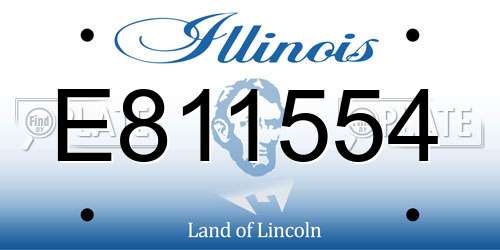 E811554 Illinois License Plate