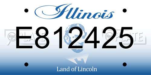 E812425 Illinois License Plate