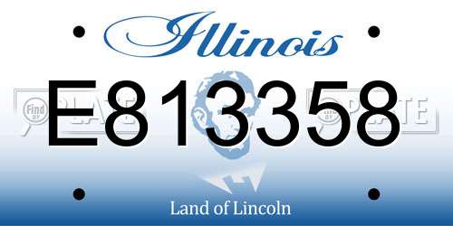 E813358 Illinois License Plate