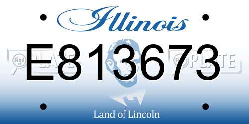E813673 Illinois License Plate