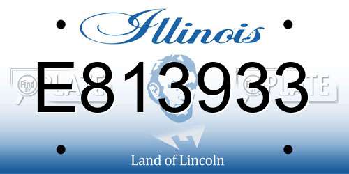 E813933 Illinois License Plate