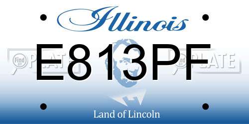E813PF Illinois License Plate