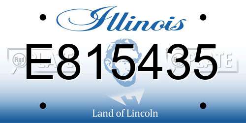 E815435 Illinois License Plate