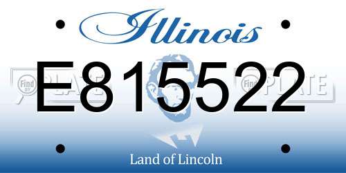 E815522 Illinois License Plate