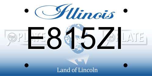 E815ZI Illinois License Plate