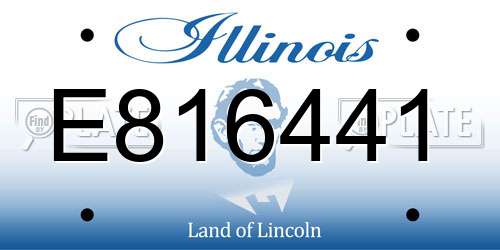E816441 Illinois License Plate