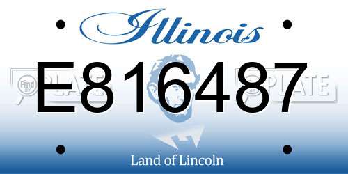 E816487 Illinois License Plate