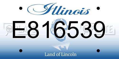 E816539 Illinois License Plate