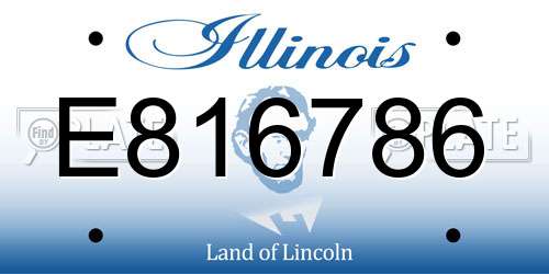 E816786 Illinois License Plate
