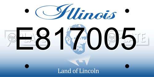 E817005 Illinois License Plate
