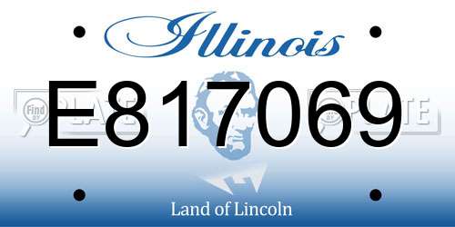 E817069 Illinois License Plate