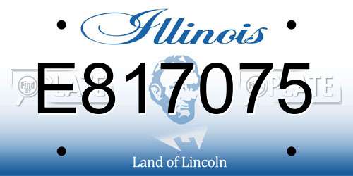 E817075 Illinois License Plate