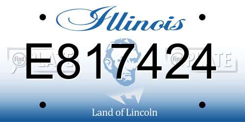E817424 Illinois License Plate