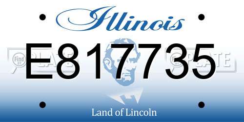 E817735 Illinois License Plate