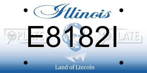 E8182I Illinois License Plate