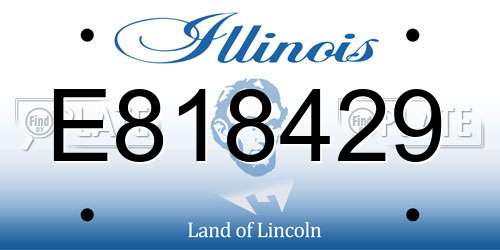 E818429 Illinois License Plate