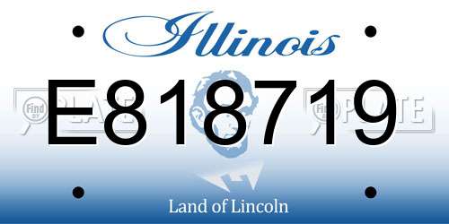 E818719 Illinois License Plate