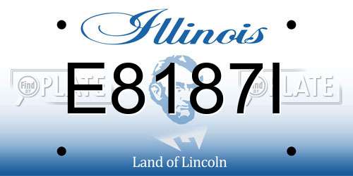 E8187I Illinois License Plate
