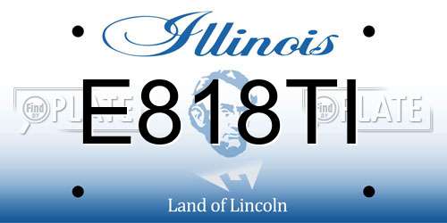 E818TI Illinois License Plate