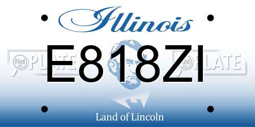 E818ZI Illinois License Plate