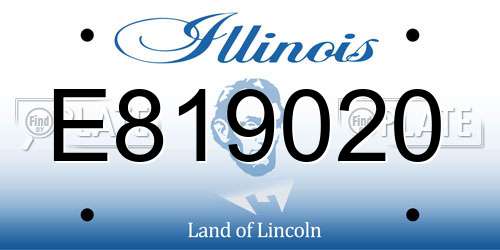 E819020 Illinois License Plate