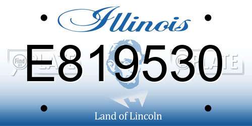 E819530 Illinois License Plate