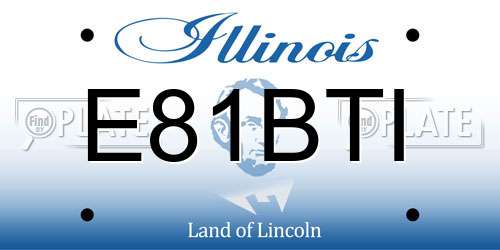 E81BTI Illinois License Plate