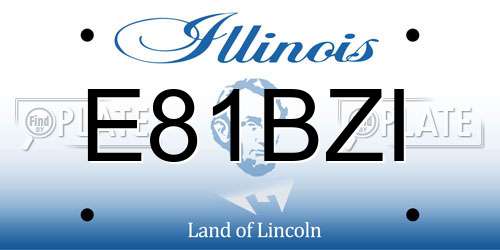 E81BZI Illinois License Plate