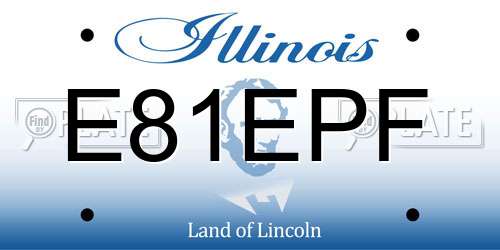 E81EPF Illinois License Plate