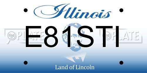 E81STI Illinois License Plate